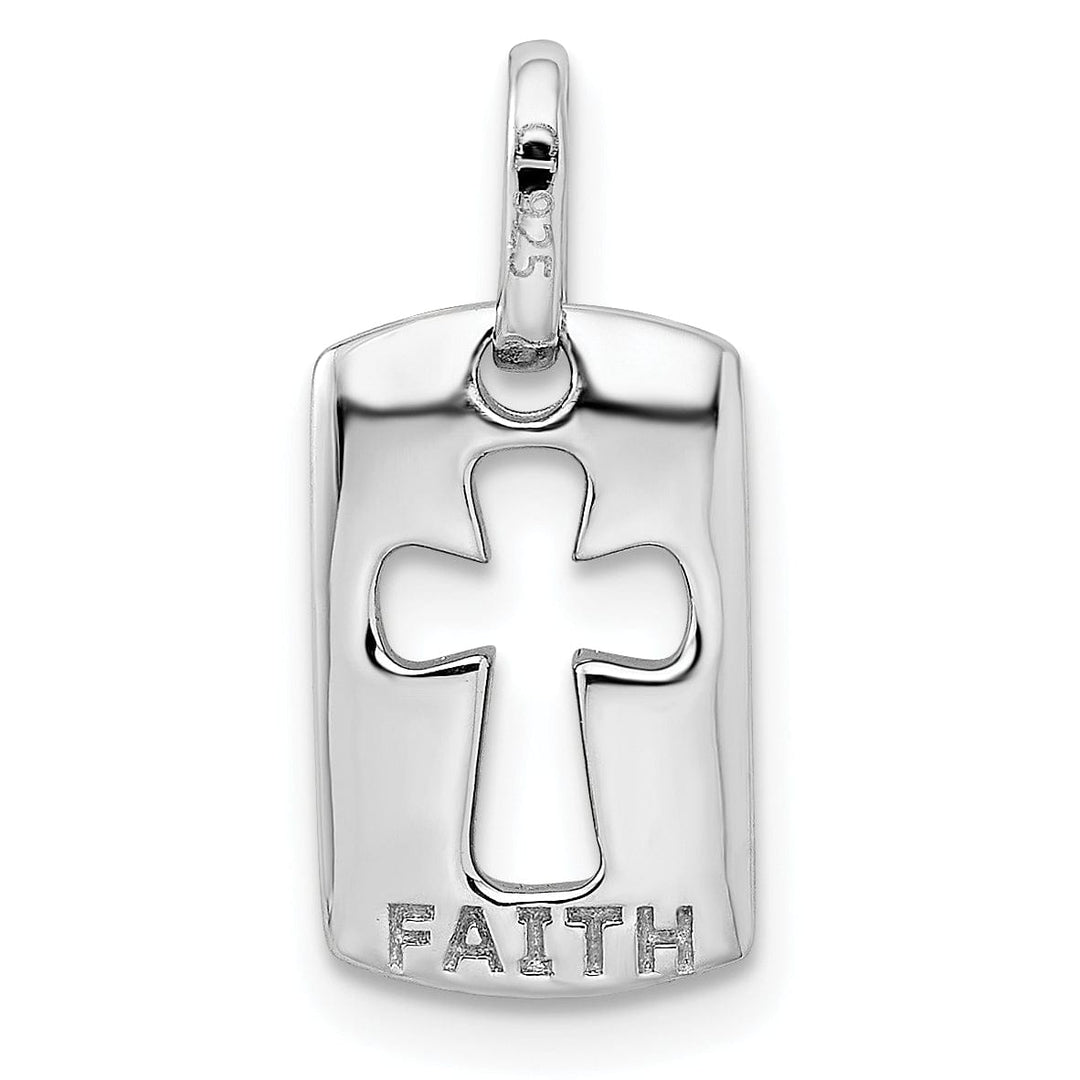 Lovely Rita's Pendants & Charms Silver Polished C.Z Cross Cut Out Design Charm