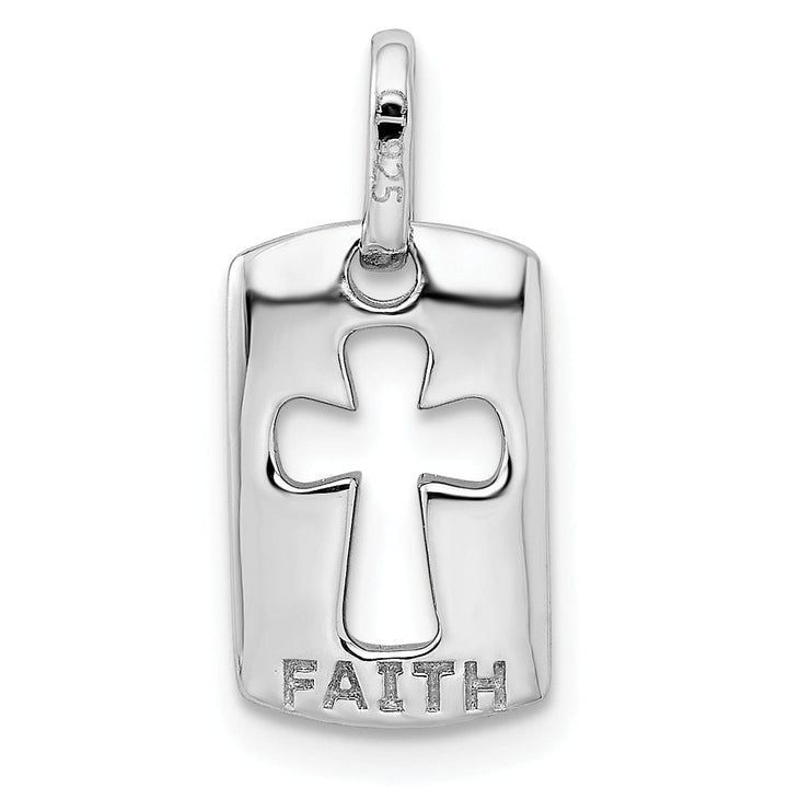 Lovely Rita's Pendants & Charms Silver Polished C.Z Cross Cut Out Design Charm