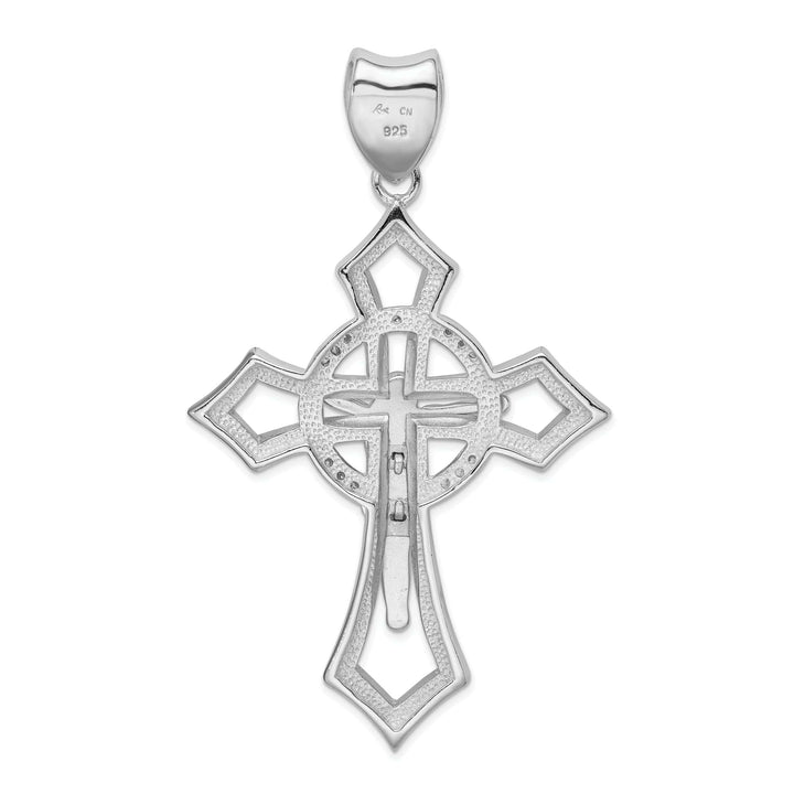 Lovely Rita's Pendants & Charms Silver Polished C.Z Design Crucifix Pendant