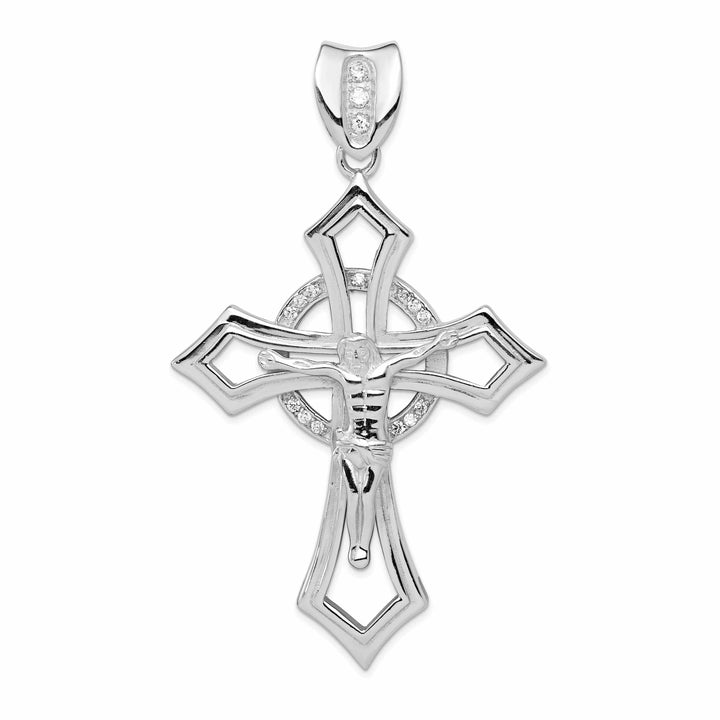 Lovely Rita's Pendants & Charms Silver Polished C.Z Design Crucifix Pendant