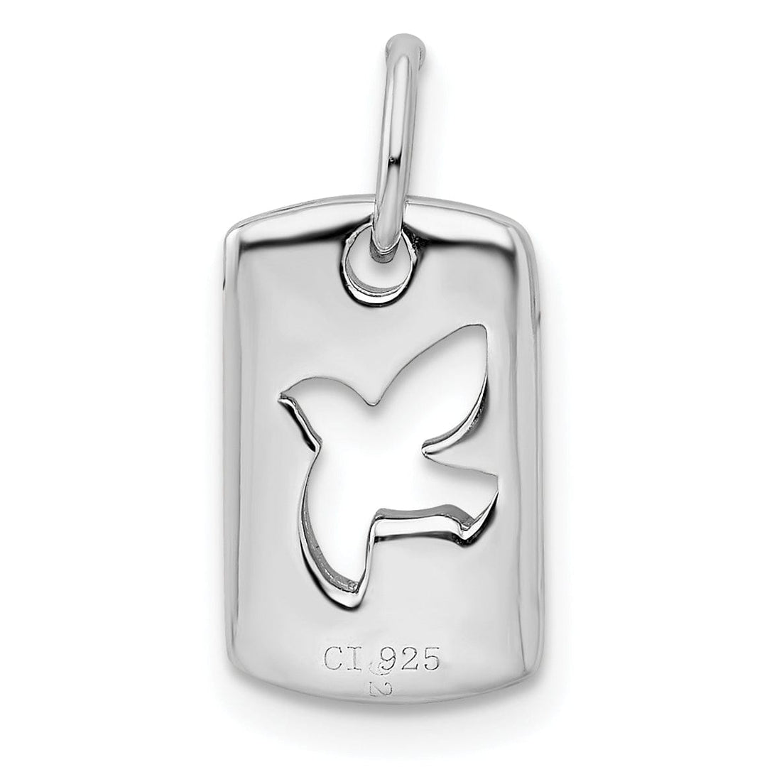 Lovely Rita's Pendants & Charms Silver Polished C.Z Dove Cut Out Design Charm