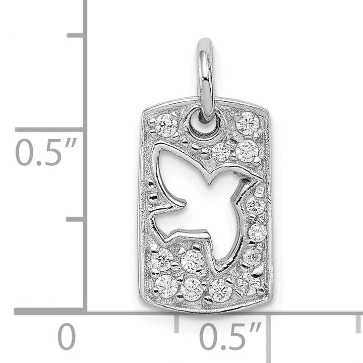 Lovely Rita's Pendants & Charms Silver Polished C.Z Dove Cut Out Design Charm