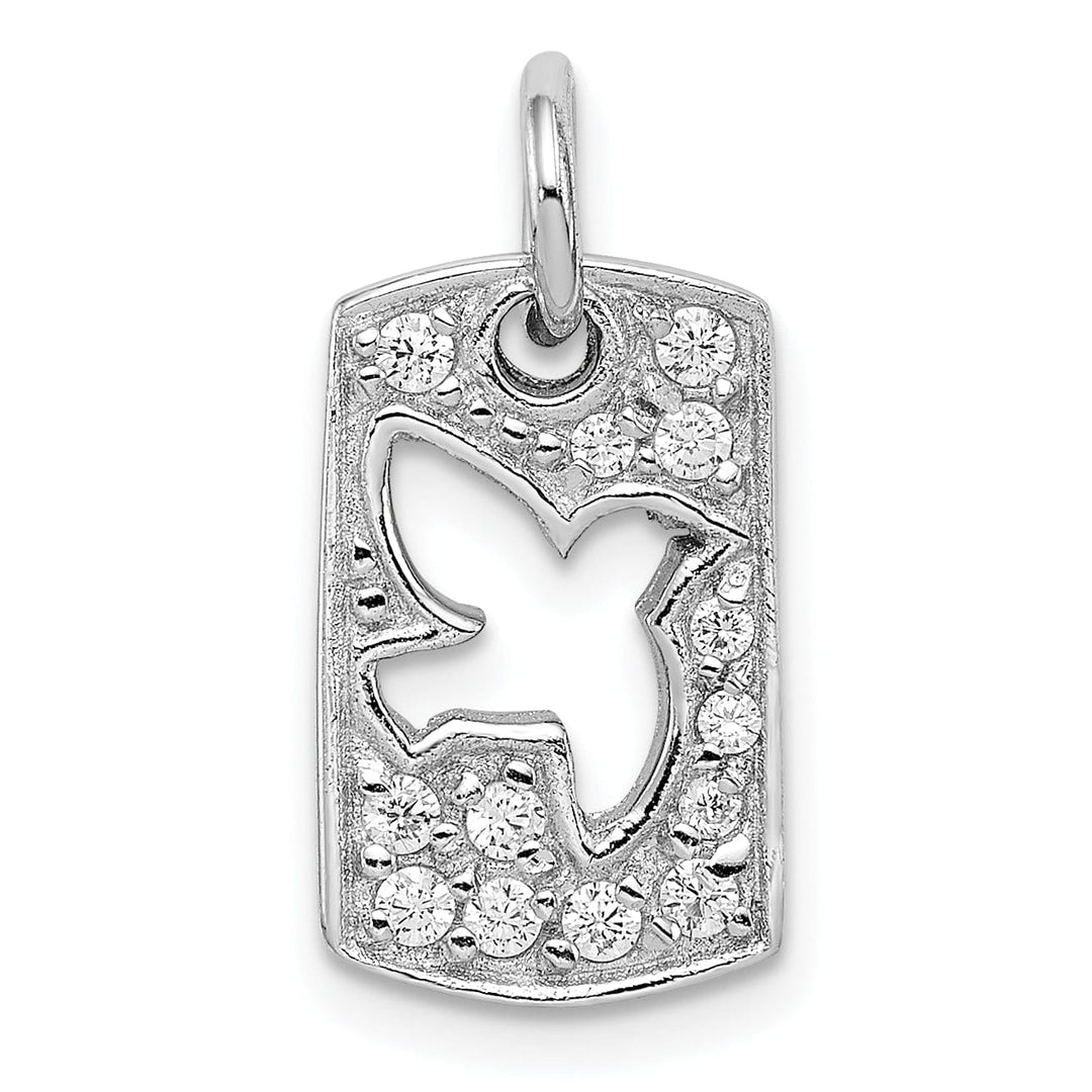 Lovely Rita's Pendants & Charms Silver Polished C.Z Dove Cut Out Design Charm