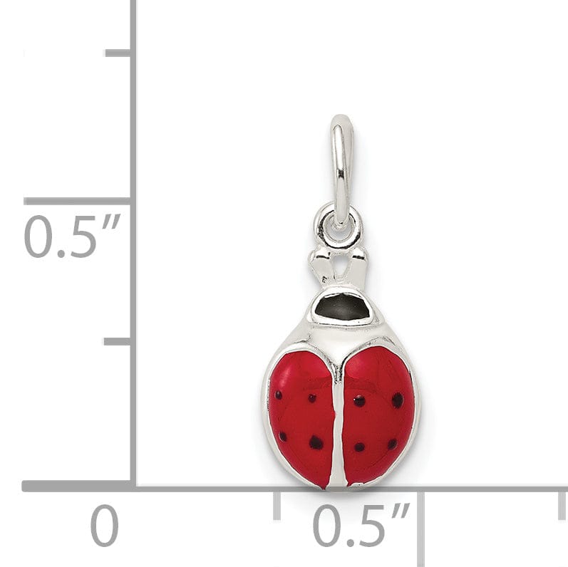 Lovely Rita's Pendants & Charms Silver Polished Concaved Enamel Lady Bug Charm