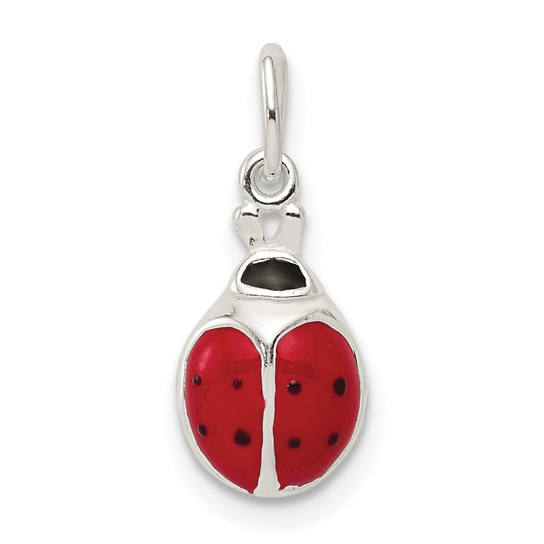 Lovely Rita's Pendants & Charms Silver Polished Concaved Enamel Lady Bug Charm