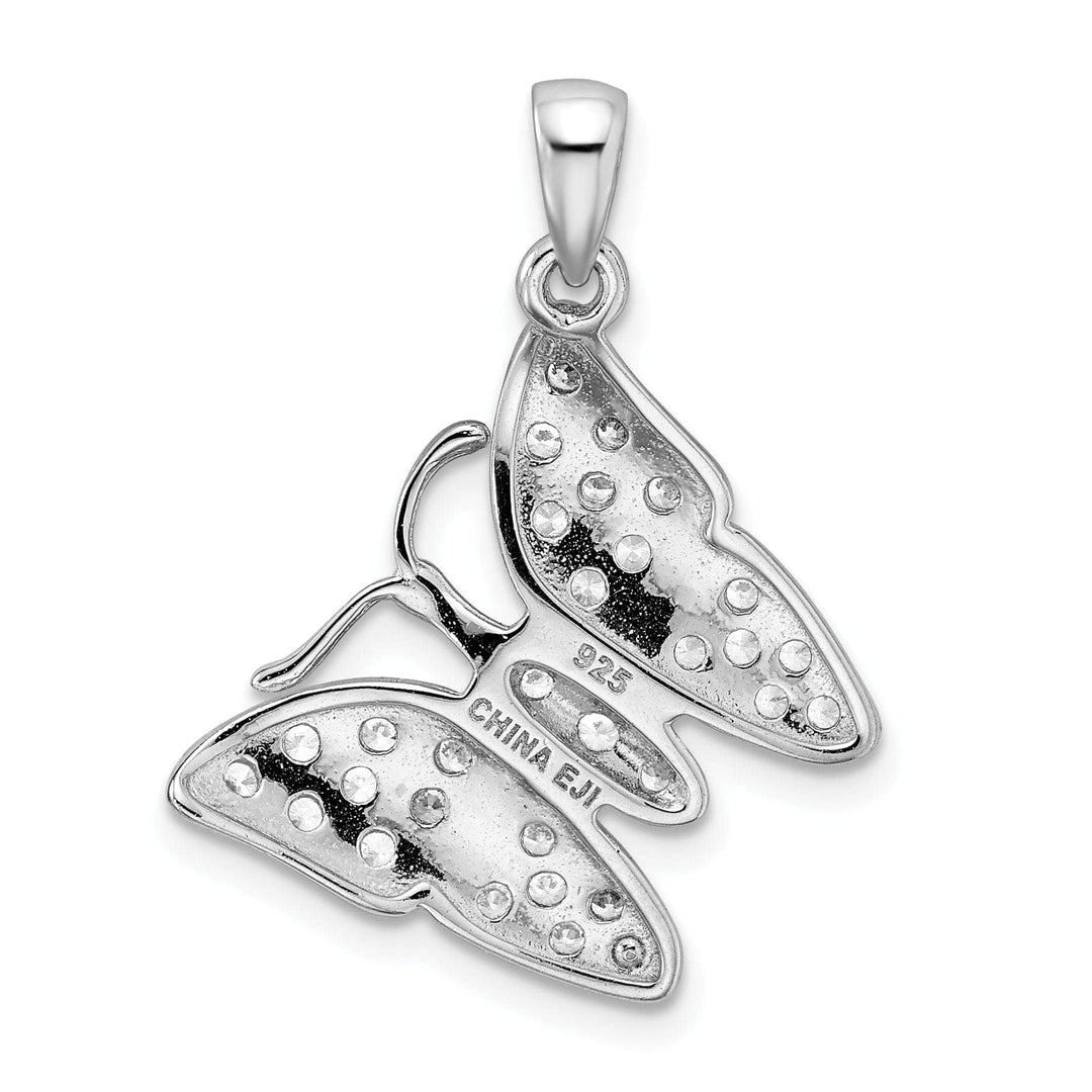 Lovely Rita's Pendants & Charms Silver Polished Cubic Zirconia Butterfly Charm