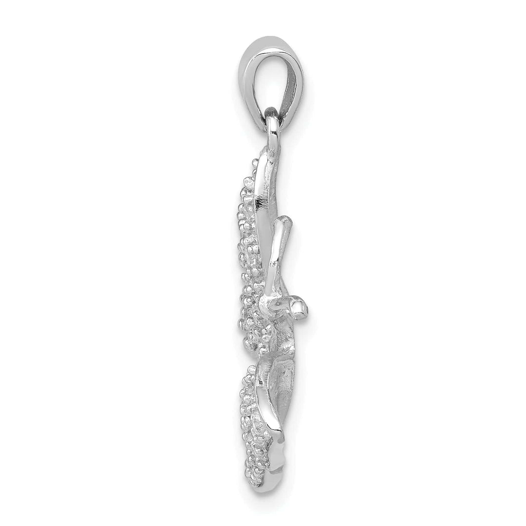 Lovely Rita's Pendants & Charms Silver Polished Cubic Zirconia Butterfly Charm
