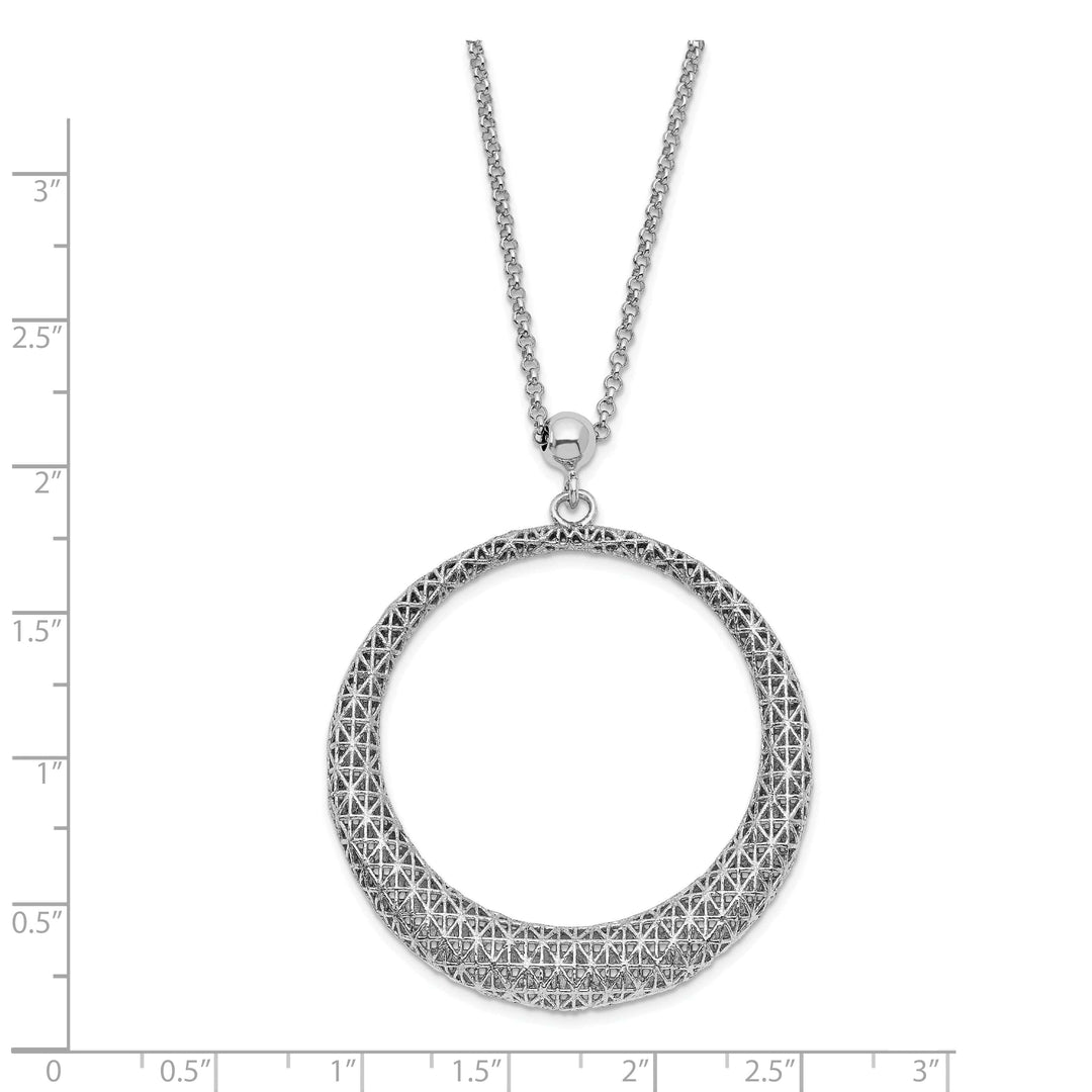 Lovely Rita's Pendants & Charms Silver Polished D.C Circle Pendant Necklace