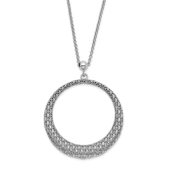 Lovely Rita's Pendants & Charms Silver Polished D.C Circle Pendant Necklace