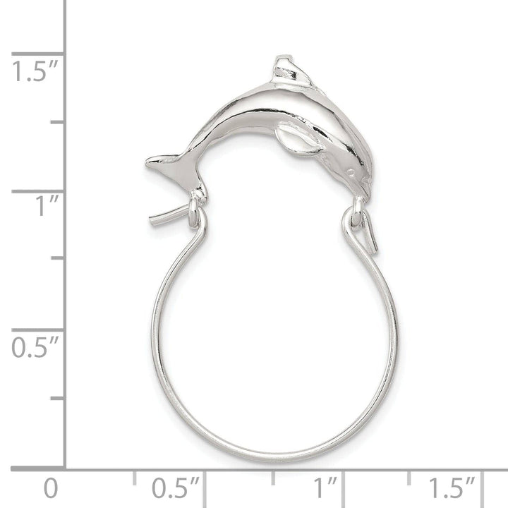 Lovely Rita's Pendants & Charms Silver Polished Dolphin Charm Holder Pendant