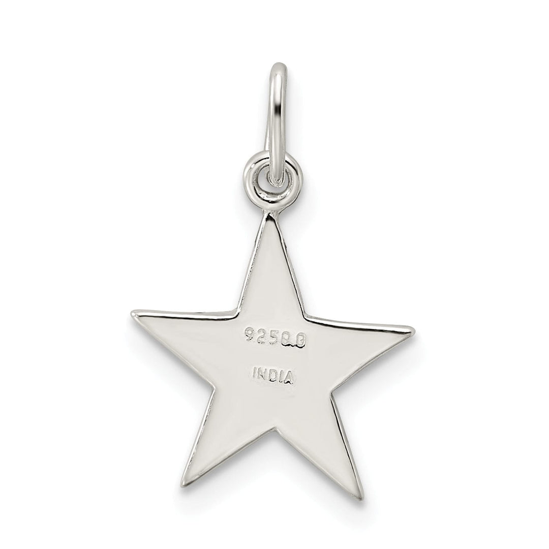 Lovely Rita's Pendants & Charms Silver Polished Enamel American Flag Star Charm