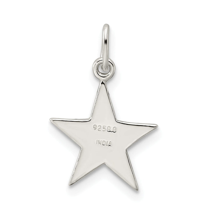 Lovely Rita's Pendants & Charms Silver Polished Enamel American Flag Star Charm
