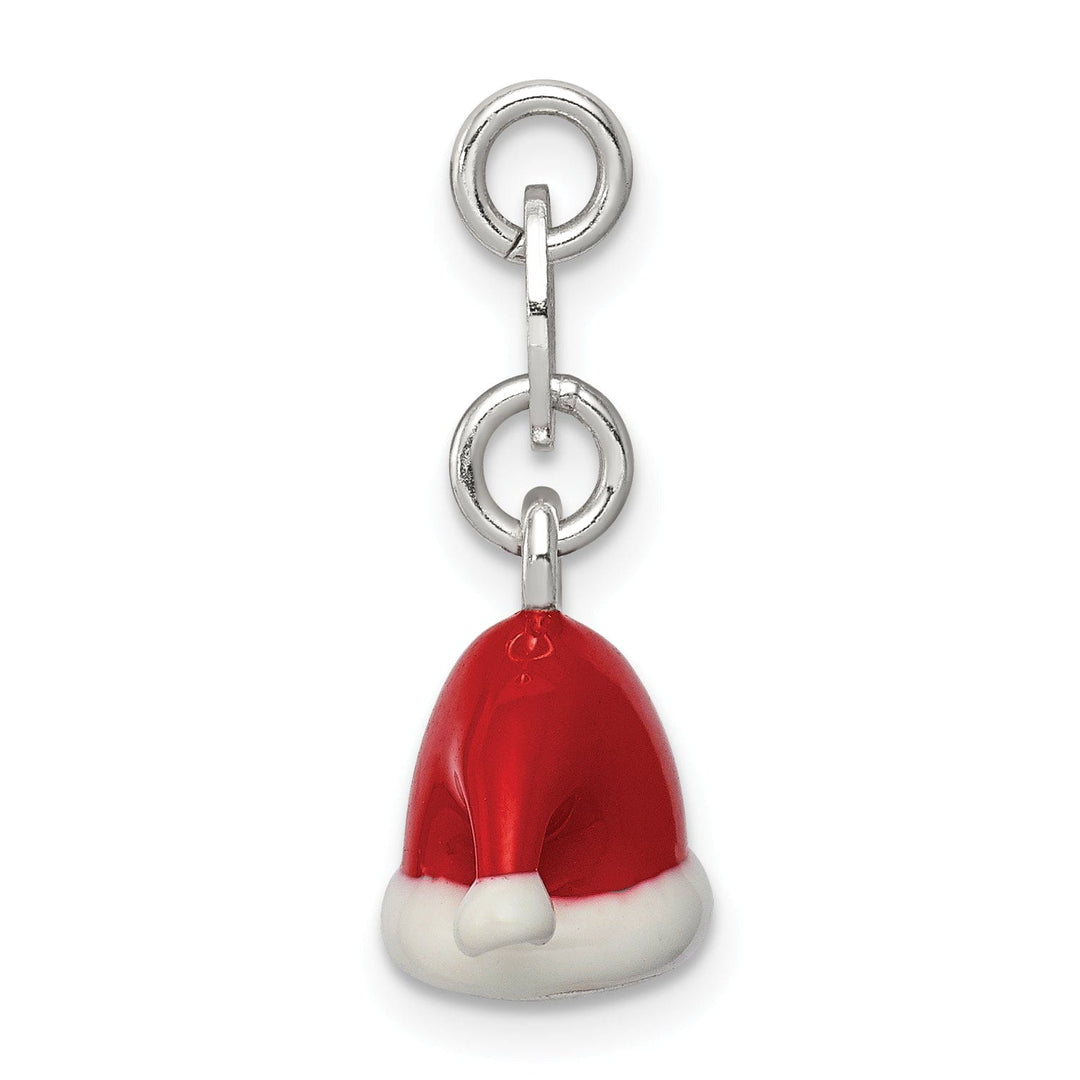 Lovely Rita's Pendants & Charms Silver Polished Enamel Santa Hat Charm Pendant
