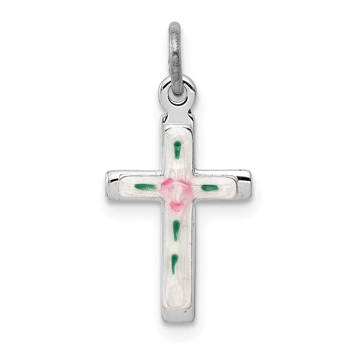 Lovely Rita's Pendants & Charms Silver Polished Enameled Latin Cross Pendant