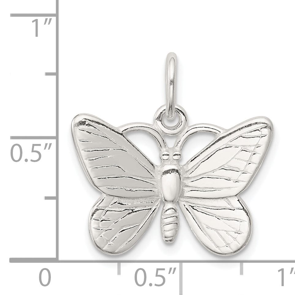 Lovely Rita's Pendants & Charms Silver Polished Finish 3-D Butterfly Charm
