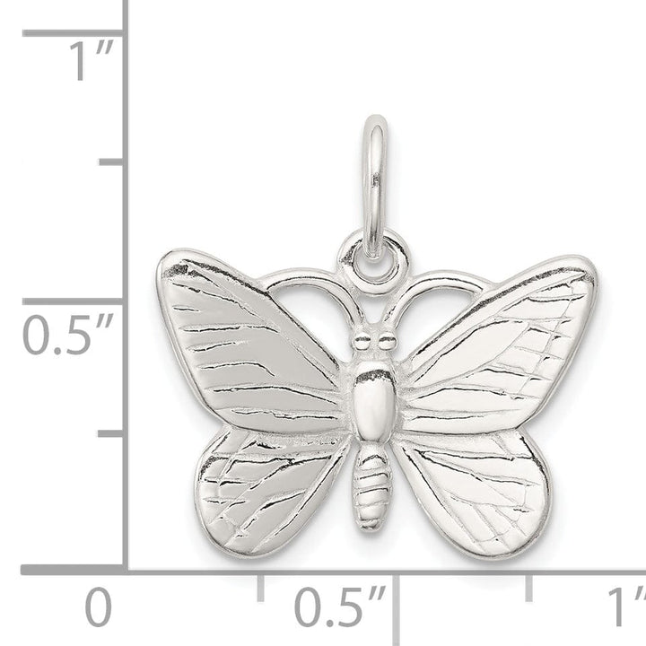 Lovely Rita's Pendants & Charms Silver Polished Finish 3-D Butterfly Charm