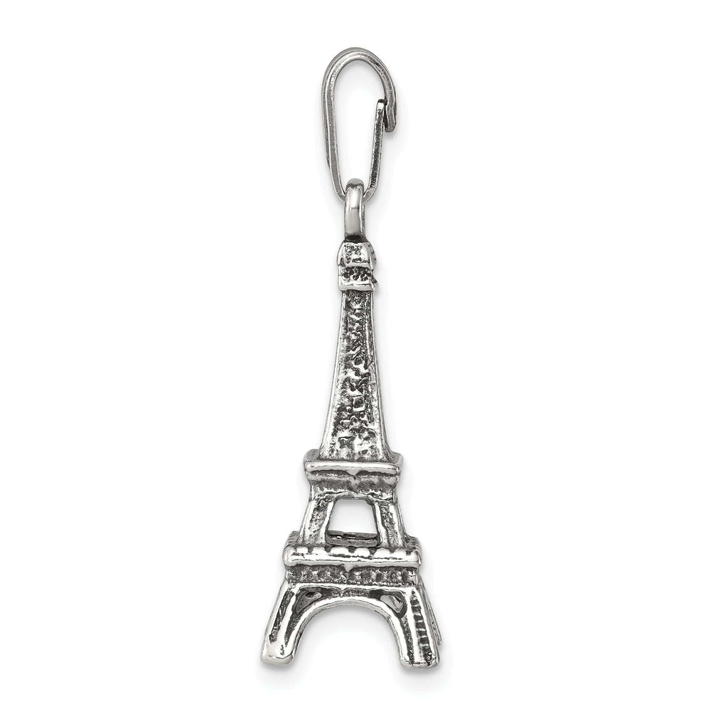 Lovely Rita's Pendants & Charms Silver Polished Finish 3-D Eiffel Tower Charm