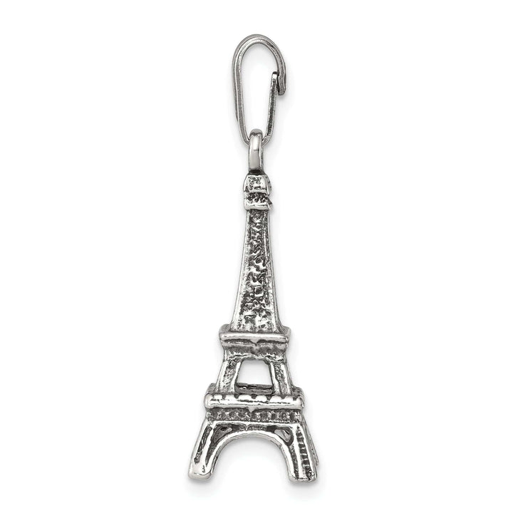Lovely Rita's Pendants & Charms Silver Polished Finish 3-D Eiffel Tower Charm