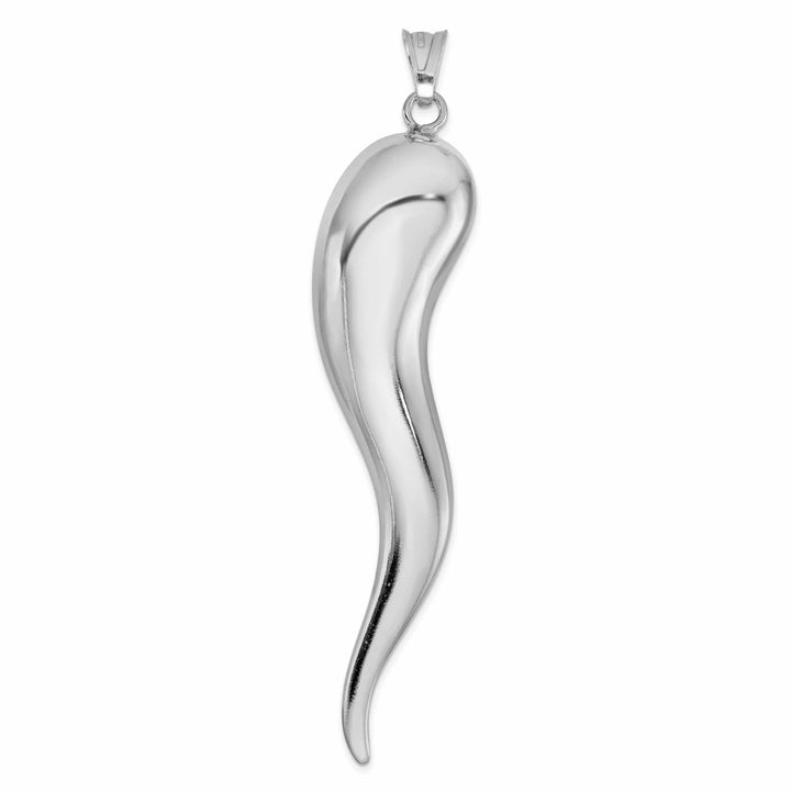 Lovely Rita's Pendants & Charms Silver Polished Finish 3-D Italian Horn Charm