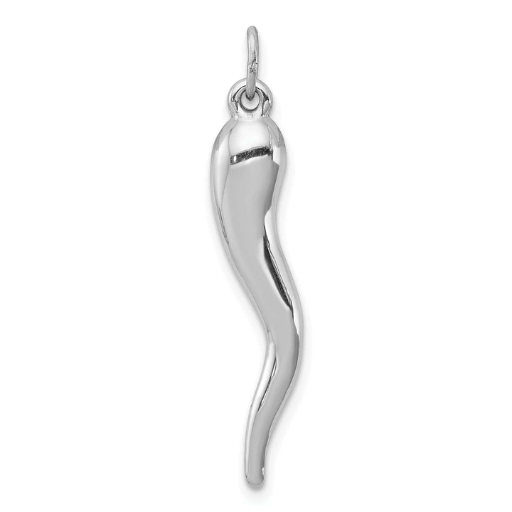 Lovely Rita's Pendants & Charms Silver Polished Finish 3-D Italian Horn Charm