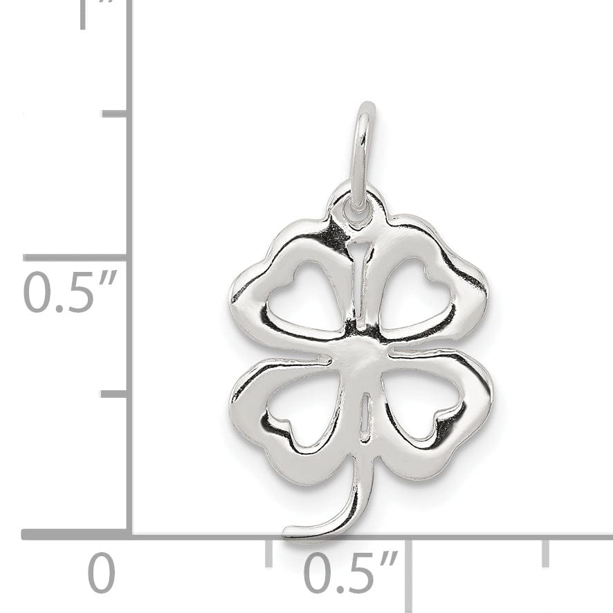 Lovely Rita's Pendants & Charms Silver Polished Finish 4-leaf Clover Pendant