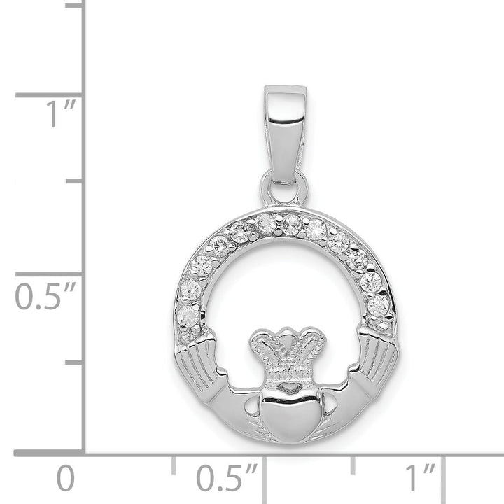 Lovely Rita's Pendants & Charms Silver Polished Finish C.Z Claddagh Charm