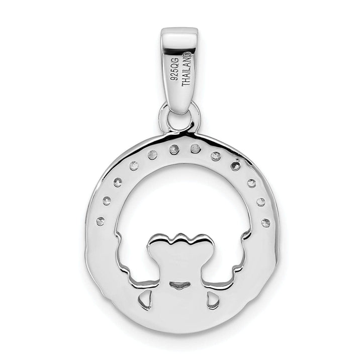 Lovely Rita's Pendants & Charms Silver Polished Finish C.Z Claddagh Charm