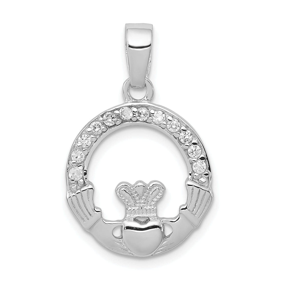 Lovely Rita's Pendants & Charms Silver Polished Finish C.Z Claddagh Charm