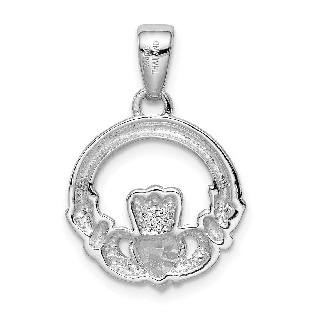 Lovely Rita's Pendants & Charms Silver Polished Finish C.Z Claddagh Charm