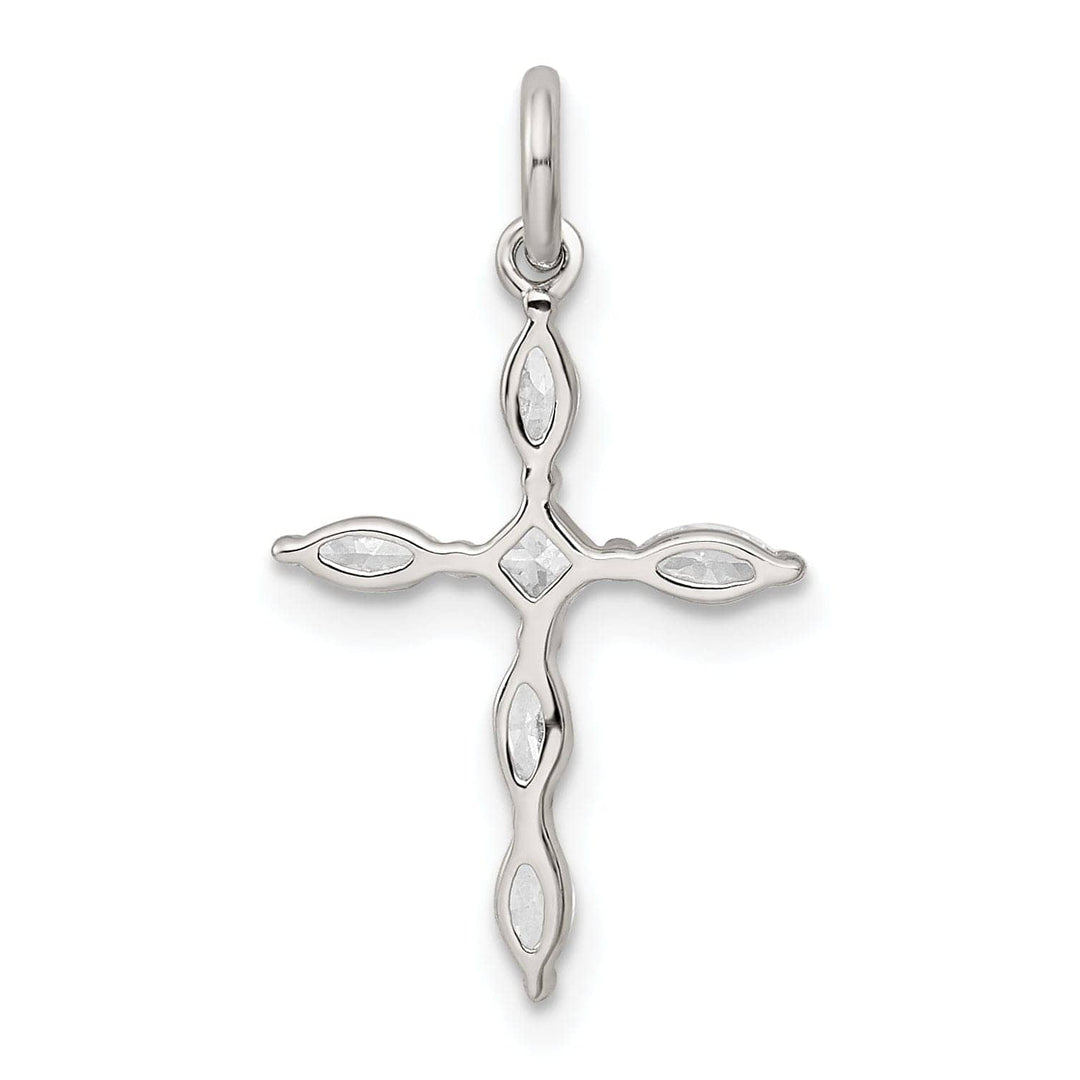Lovely Rita's Pendants & Charms Silver Polished Finish C.Z Cross Pendant
