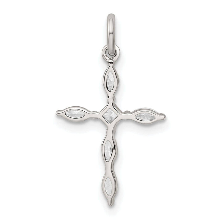 Lovely Rita's Pendants & Charms Silver Polished Finish C.Z Cross Pendant