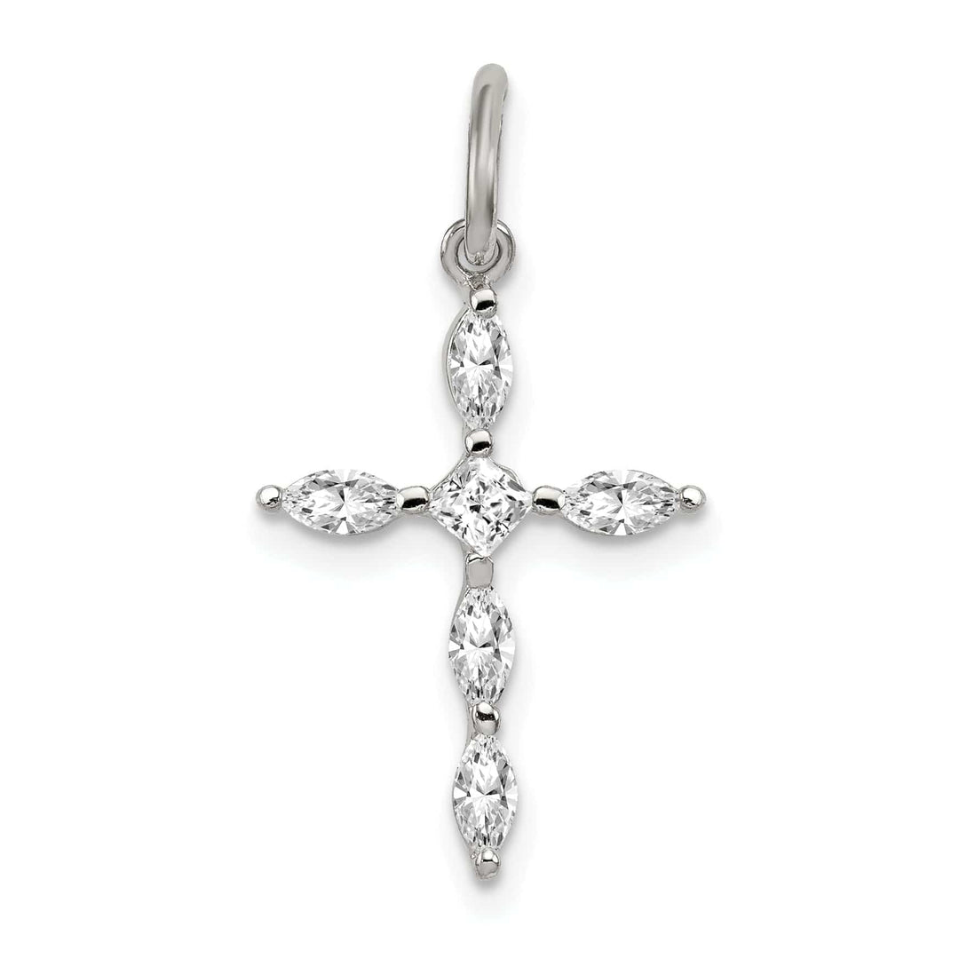 Lovely Rita's Pendants & Charms Silver Polished Finish C.Z Cross Pendant