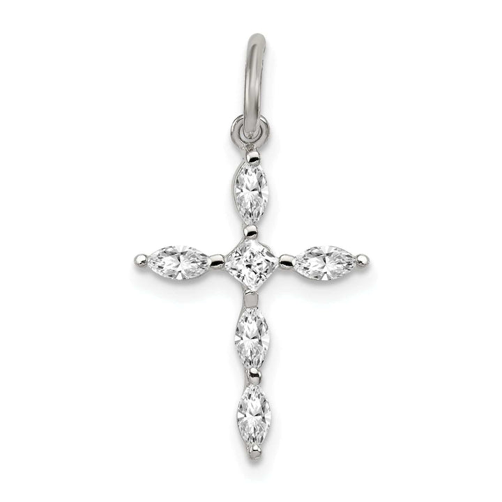 Lovely Rita's Pendants & Charms Silver Polished Finish C.Z Cross Pendant