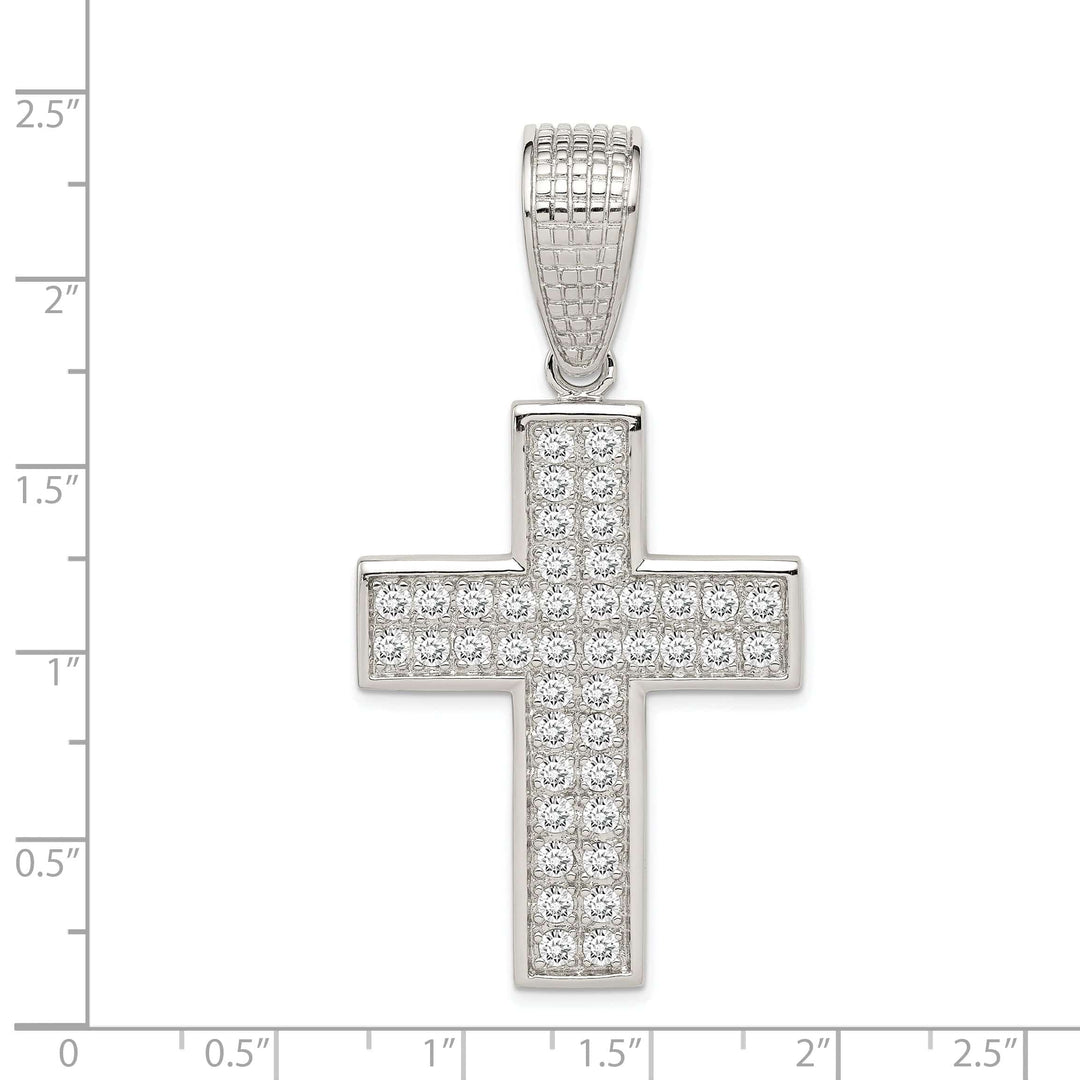 Lovely Rita's Pendants & Charms Silver Polished Finish C.Z Cross Pendant