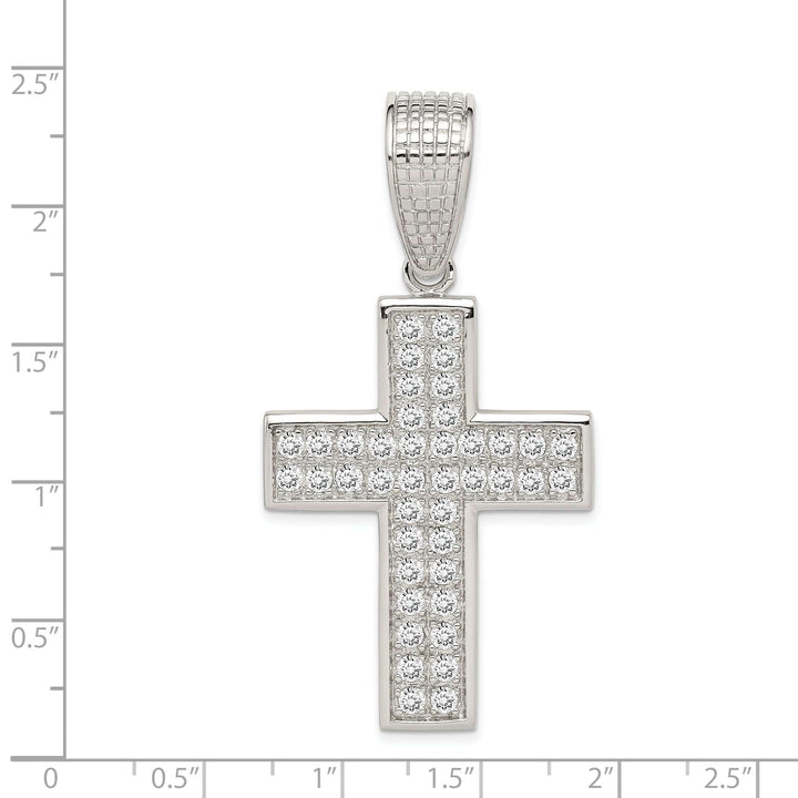 Lovely Rita's Pendants & Charms Silver Polished Finish C.Z Cross Pendant