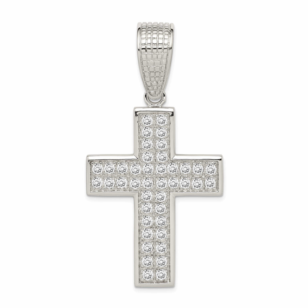 Lovely Rita's Pendants & Charms Silver Polished Finish C.Z Cross Pendant