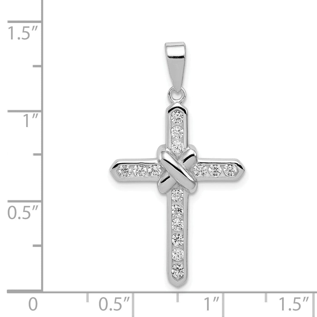 Lovely Rita's Pendants & Charms Silver Polished Finish C.Z Cross Pendant