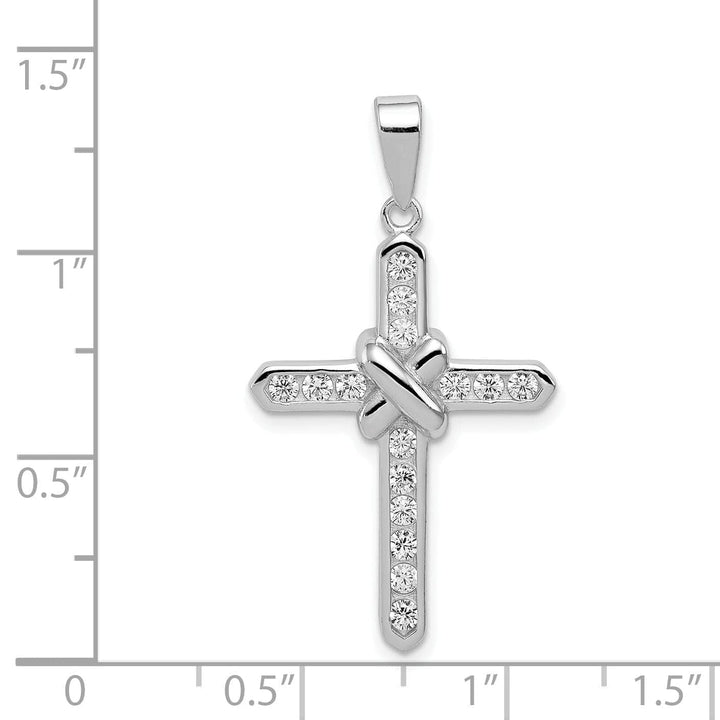 Lovely Rita's Pendants & Charms Silver Polished Finish C.Z Cross Pendant