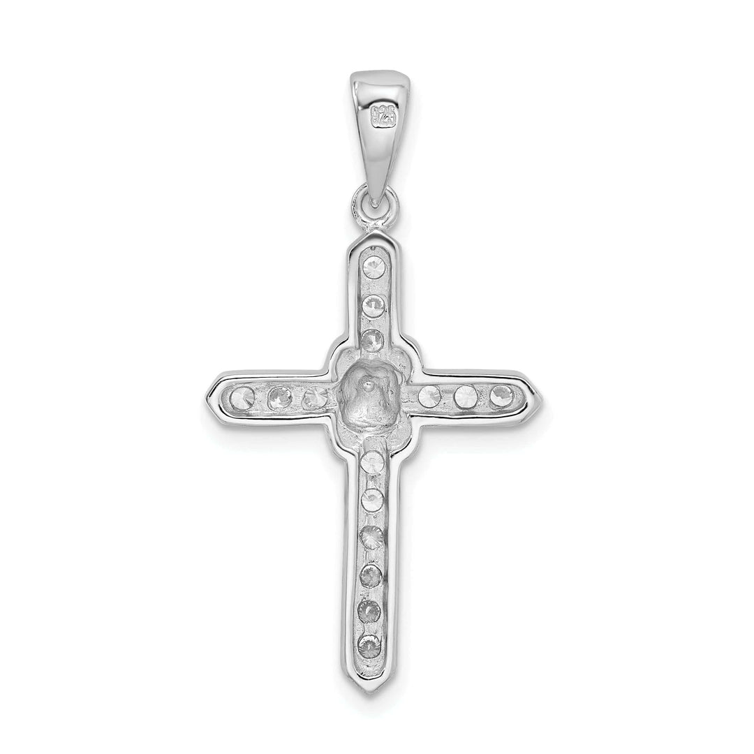 Lovely Rita's Pendants & Charms Silver Polished Finish C.Z Cross Pendant