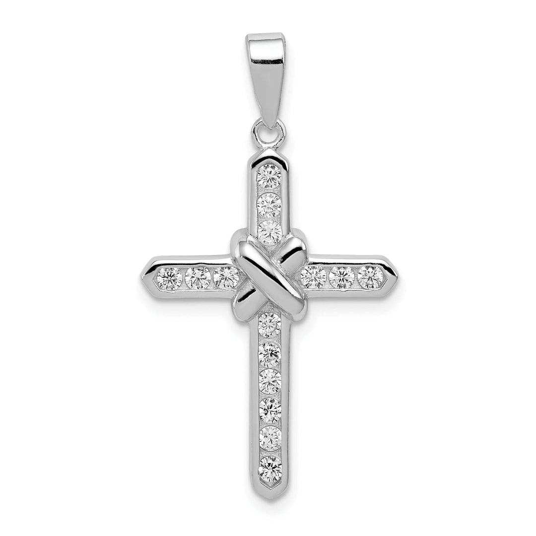 Lovely Rita's Pendants & Charms Silver Polished Finish C.Z Cross Pendant