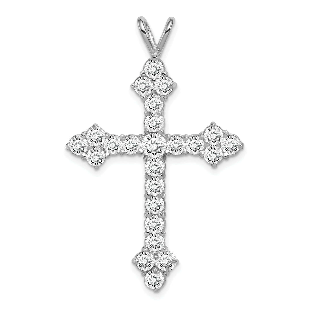 Lovely Rita's Pendants & Charms Silver Polished Finish C.Z Cross Pendant
