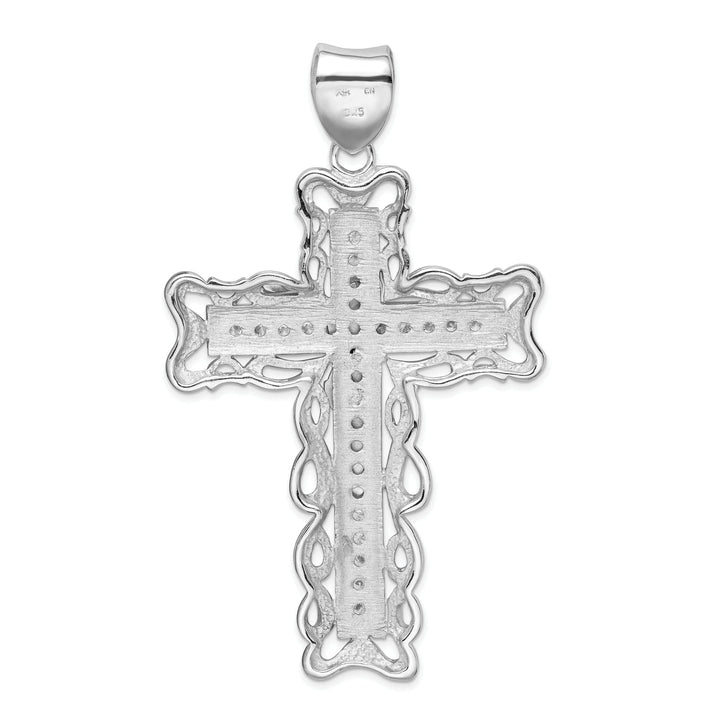 Lovely Rita's Pendants & Charms Silver Polished Finish C.Z Crucifix Pendant