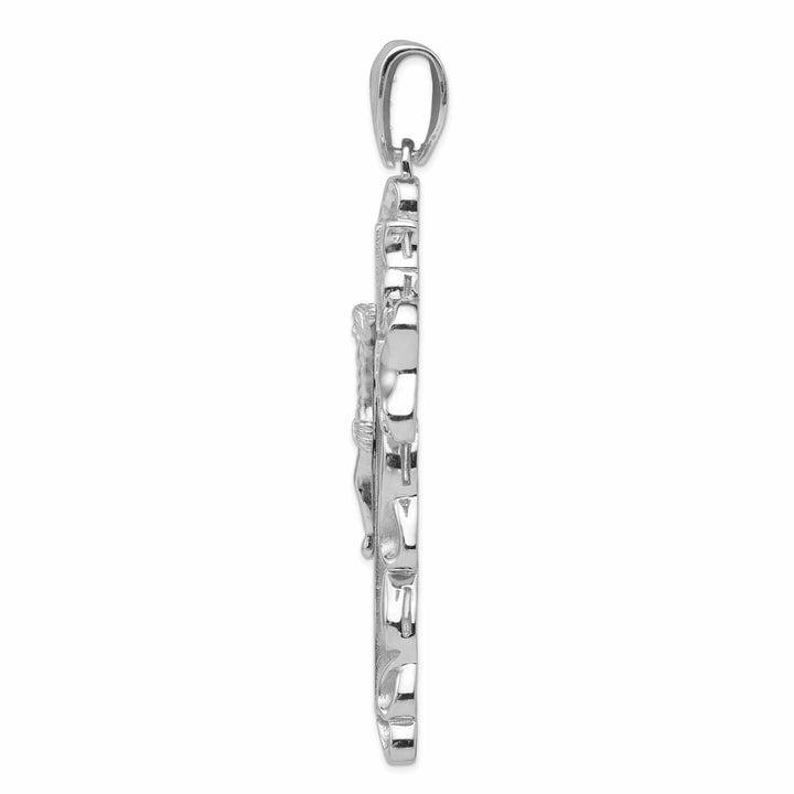 Lovely Rita's Pendants & Charms Silver Polished Finish C.Z Crucifix Pendant