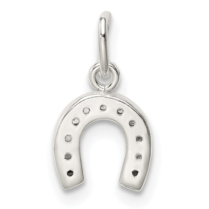 Lovely Rita's Pendants & Charms Silver Polished Finish C.Z Horseshoe Charm