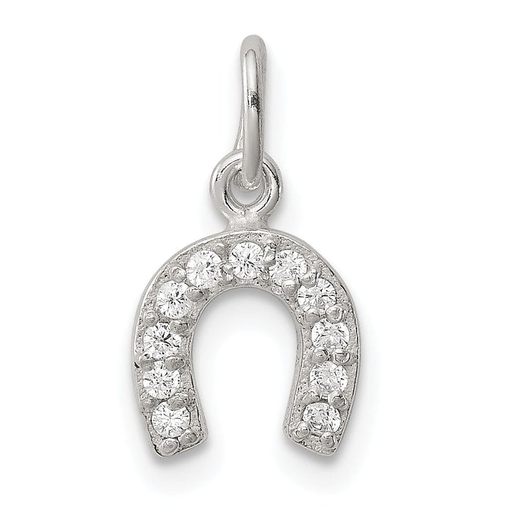 Lovely Rita's Pendants & Charms Silver Polished Finish C.Z Horseshoe Charm