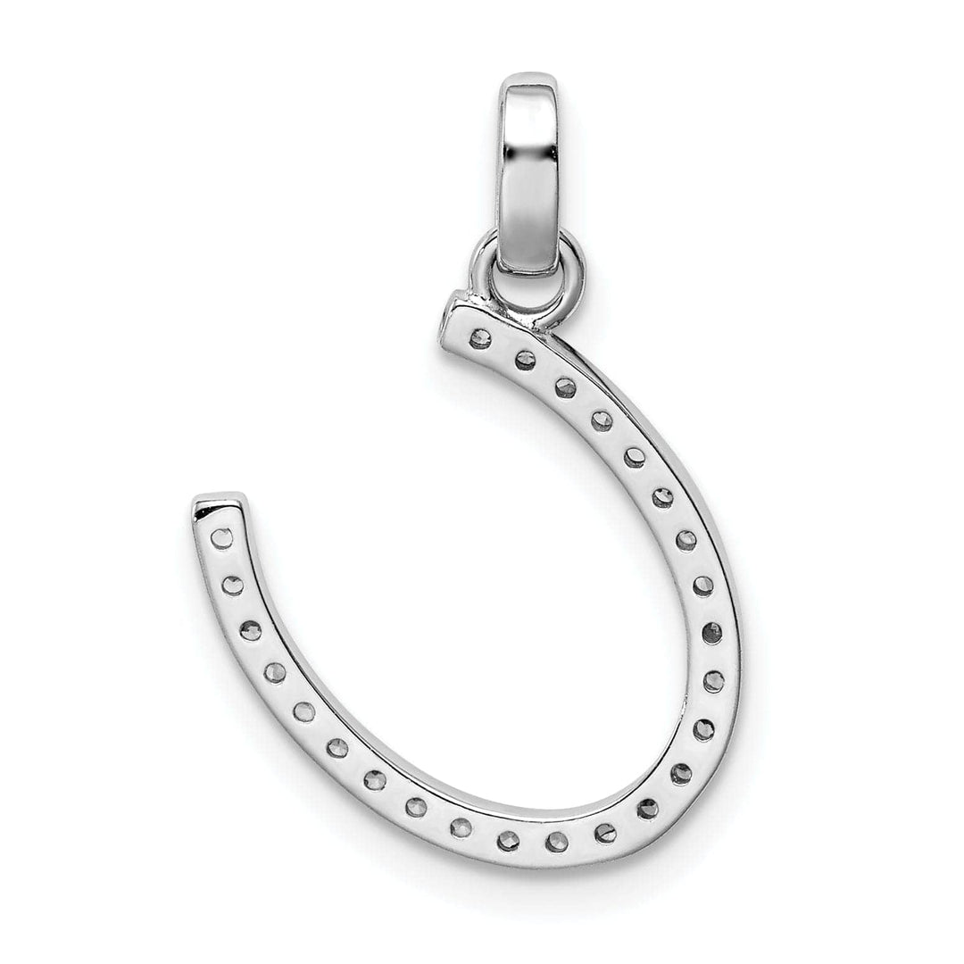 Lovely Rita's Pendants & Charms Silver Polished Finish C.Z Horseshoe Charm