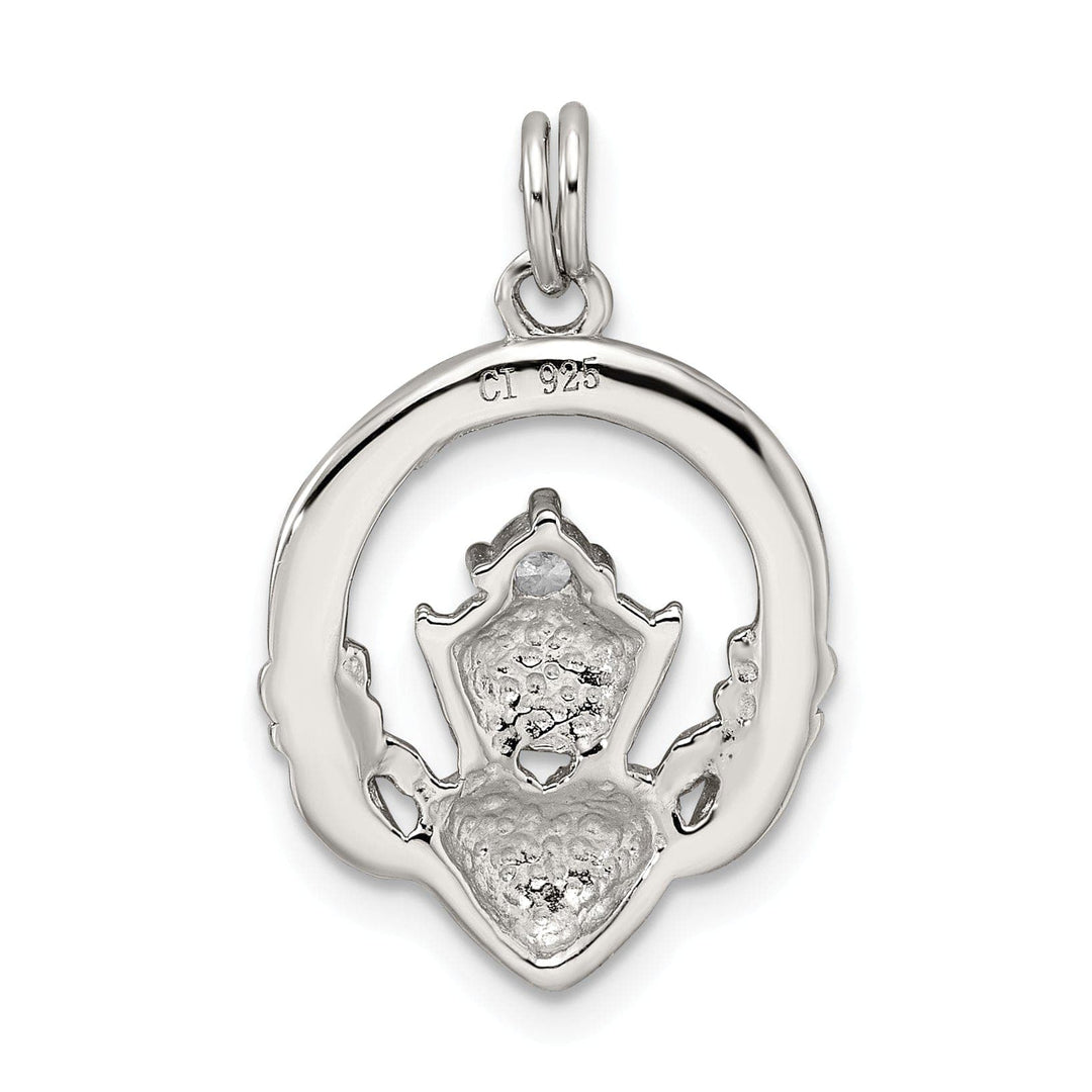 Lovely Rita's Pendants & Charms Silver Polished Finish C.Z Irish Claddagh Charm