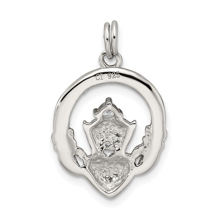 Lovely Rita's Pendants & Charms Silver Polished Finish C.Z Irish Claddagh Charm