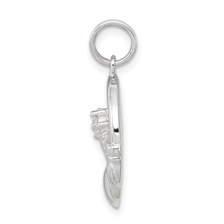 Lovely Rita's Pendants & Charms Silver Polished Finish C.Z Irish Claddagh Charm