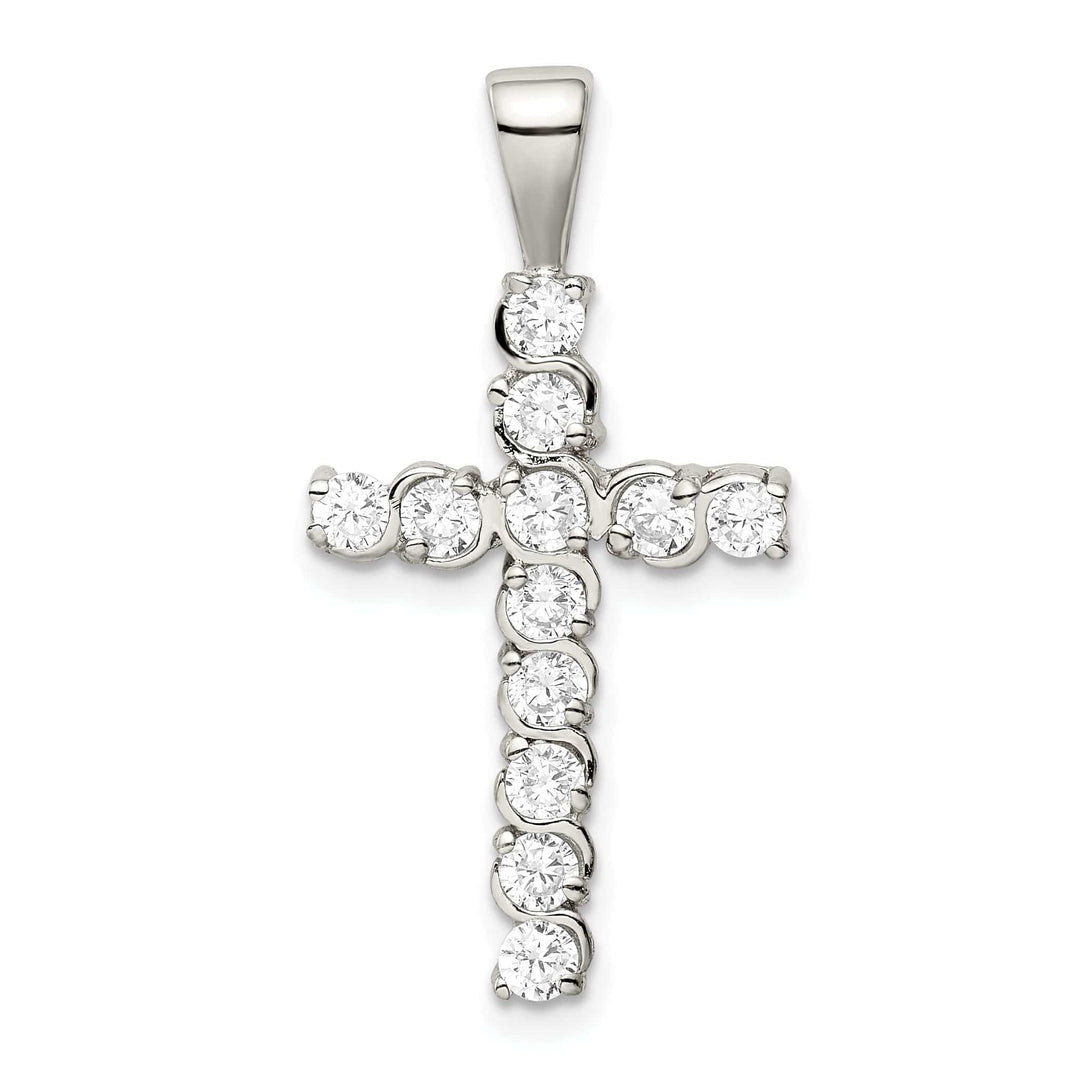 Lovely Rita's Pendants & Charms Silver Polished Finish C.Z Latin Cross Pendant